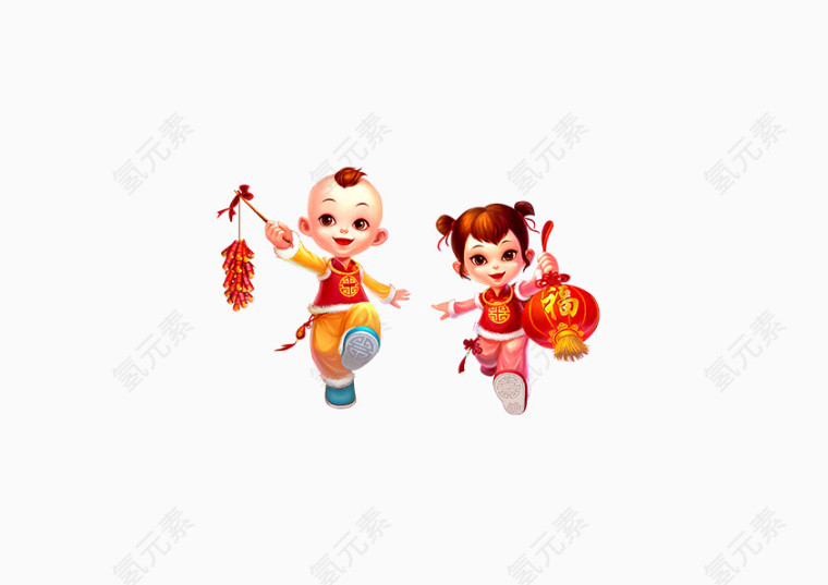 鸡年大吉恭贺新禧小孩