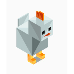 矢量彩色抽象卡通小动物小鸡