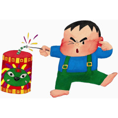 放鞭炮的小胖子