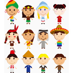 可爱的卡通人物插画