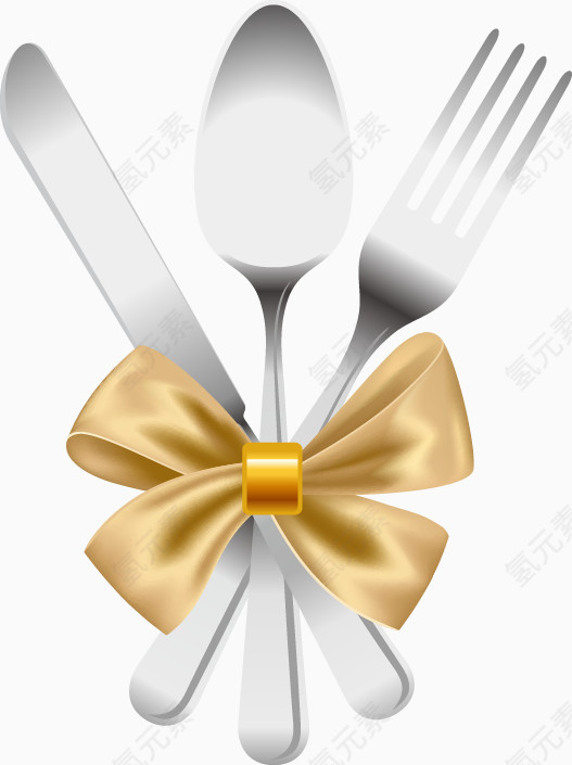 西餐餐具蝴蝶结图案