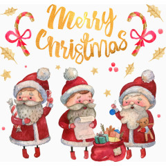 手绘水彩圣诞节贺卡