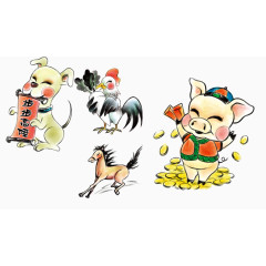 中国十二生肖插画素材