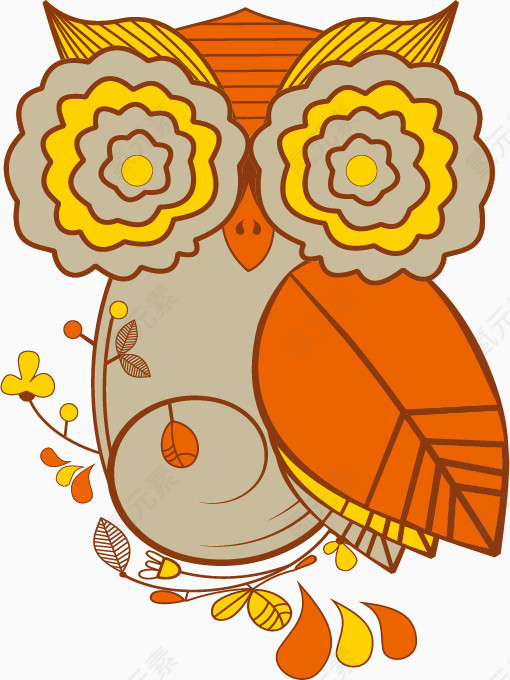 矢量猫头鹰拼接