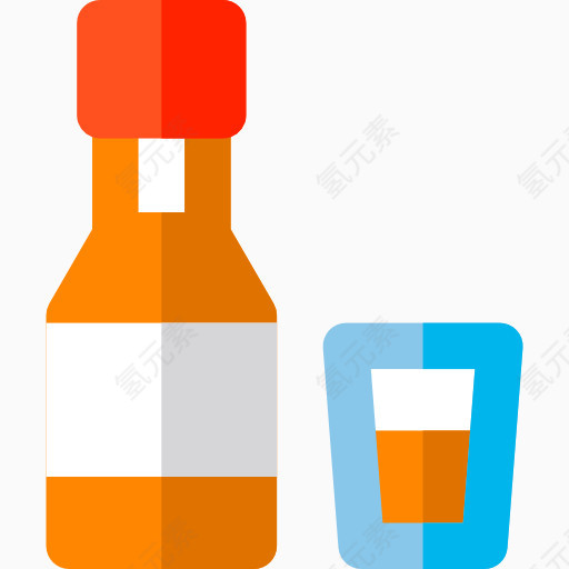 一瓶酒和一个杯子