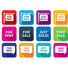 几何多彩商品促销标签矢量图