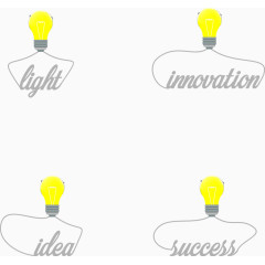 矢量手绘4个灯泡创意图标