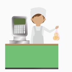 矢量超市称重员售货员