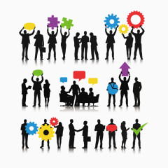 矢量商务人士和齿轮