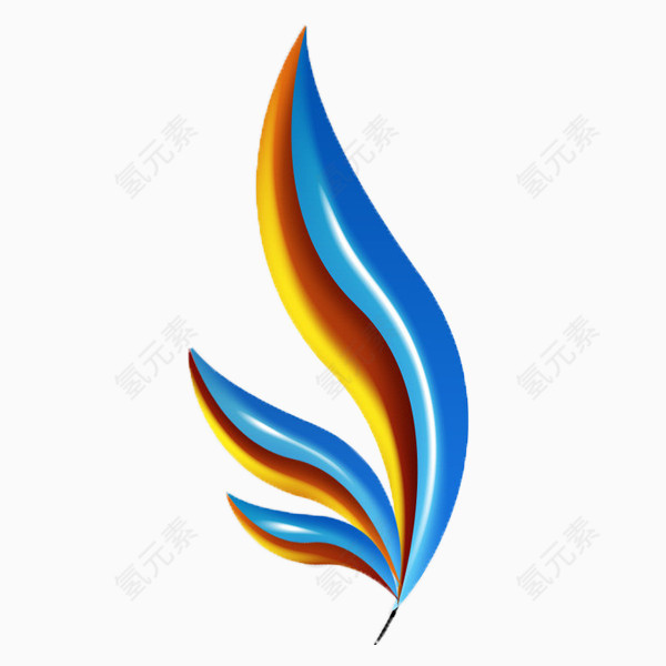 几根彩色羽毛免抠素材