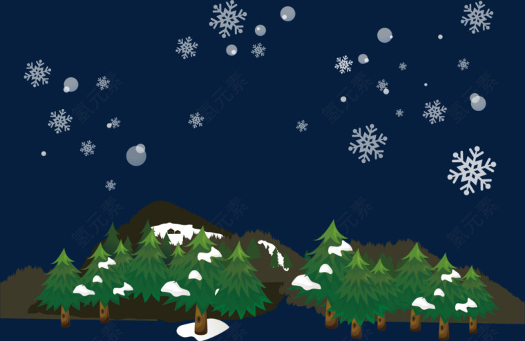 雪景冬季温暖冬素材