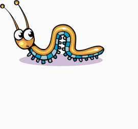 卡通毛毛虫爬行