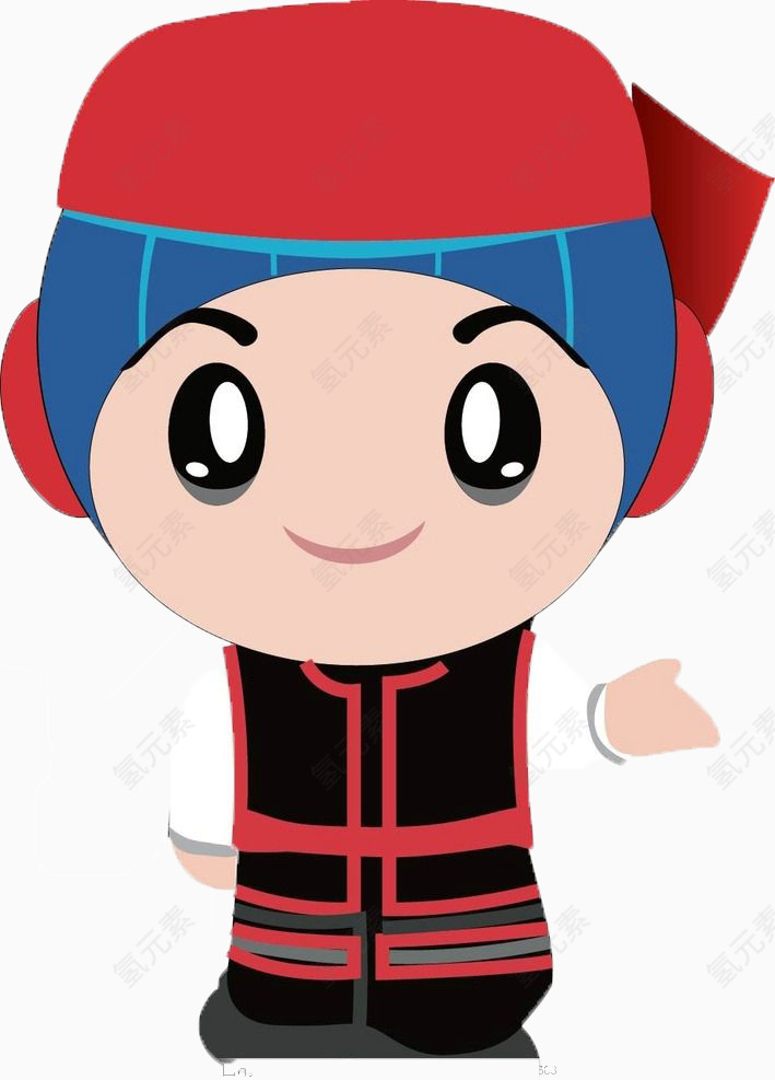 壮族男孩卡通元素