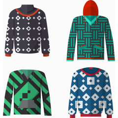 扁平矢量的彩色衣服