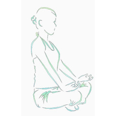 手绘打坐女人