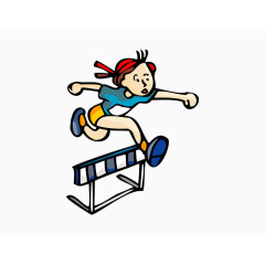 卡通跨栏女孩