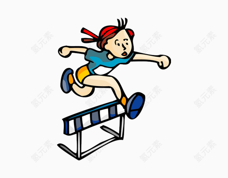 卡通跨栏女孩