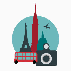 矢量远行旅游元素