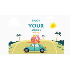 春节全家出去旅游矢量素材