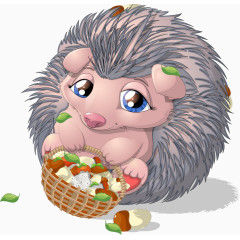 提着蘑菇篮子的刺猬