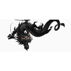 黑色水墨龙