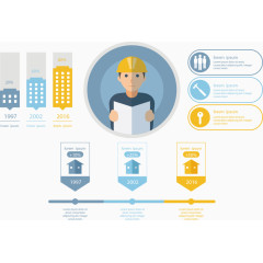 矢量手绘扁平施工相关图标