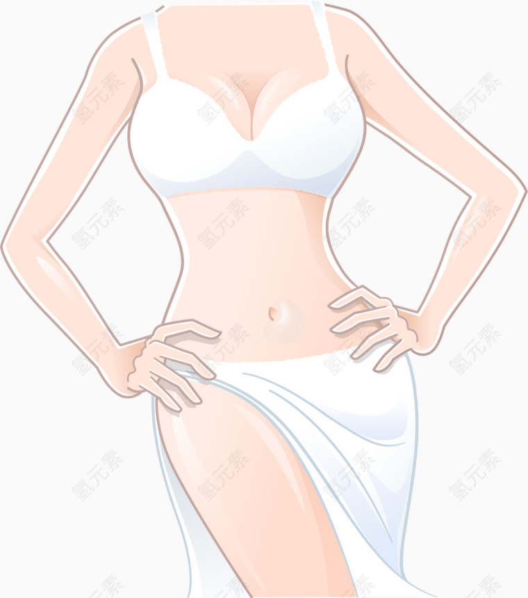 矢量手绘性感身体