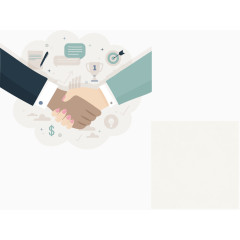 扁平化握手的商务人物矢量图握手线性