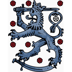 蓝色玫瑰中世纪复古金属图章