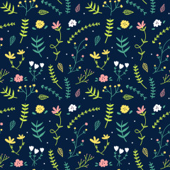 彩绘花朵荧光绿叶子背景矢量图