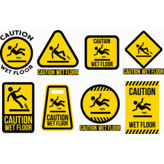 矢量黄色警示牌