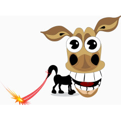 矢量手绘开心小毛驴