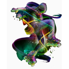 炫酷光影轮滑少年