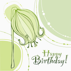 矢量创意生日鲜花背景