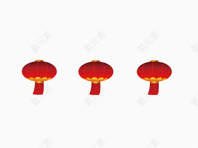 三个红色大灯笼