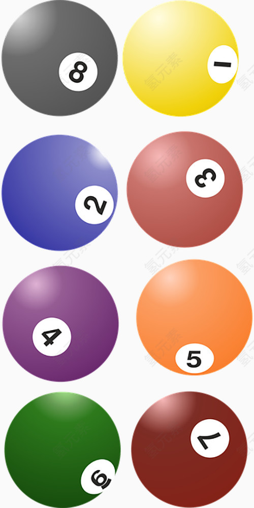 多色台球组合数字