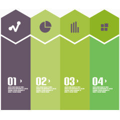 矢量绿色流程图