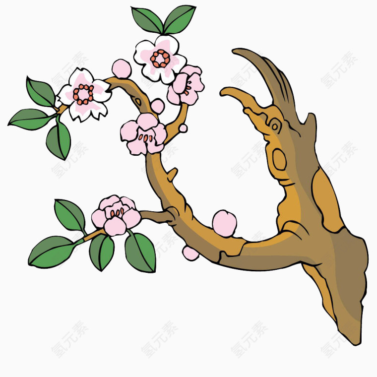 一株开得正好的桃花枝