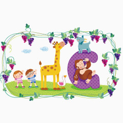 卡通动物插画矢量