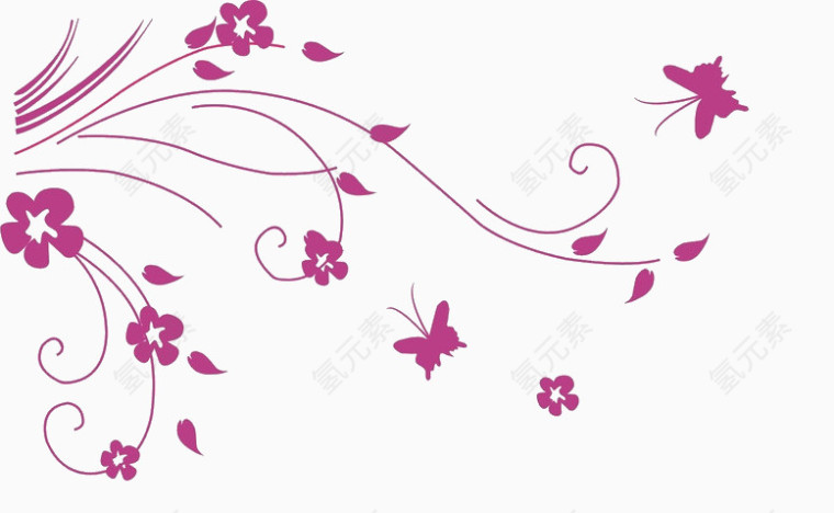 紫色花朵边框