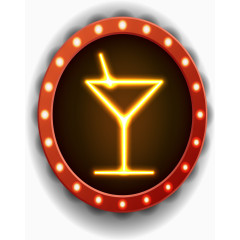 沙滩酒吧霓虹招牌矢量