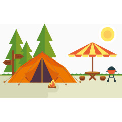 矢量野营插画