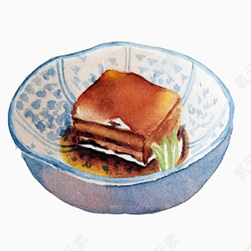 东坡肉块手绘画素材图片