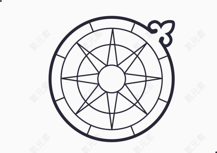 罗盘座－描边