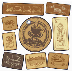 古典咖啡标签矢量