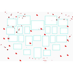 心形照片墙模板