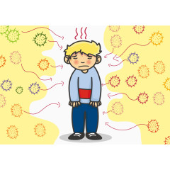 生病的儿童各种细菌状态