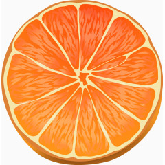 矢量手绘切开的橙子