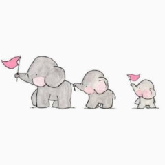 彩绘大象免抠素材