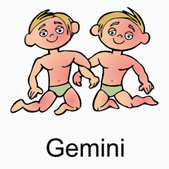 矢量双子座卡通素材